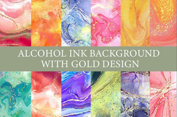 Alcohol Ink Background with Gold Design: A Versatile Tool for Creative Projects