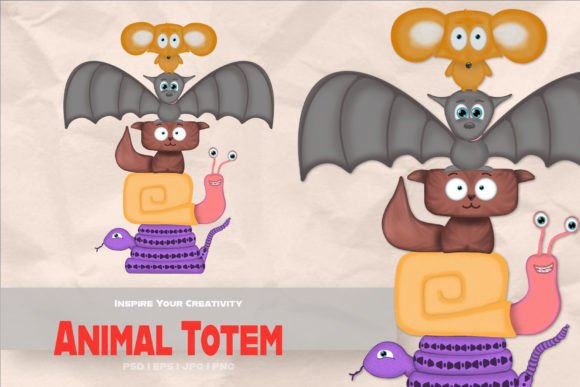 Animal Cartoon Totem - Character: A Versatile Creative Asset for Designers and Creators