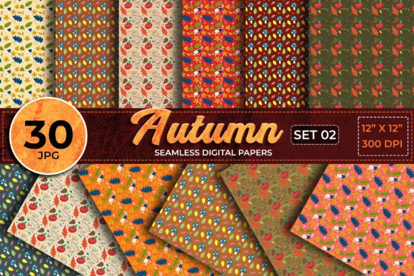 Autumn Seamless Digital Paper Set - 02: A Creative Resource for Designers and Craft Enthusiasts