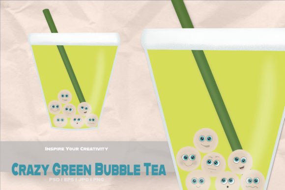 Crazy Green Bubble Tea - Character Design