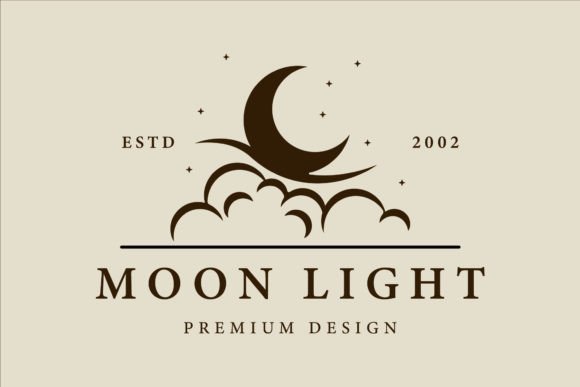 Moon Light Logo Vector Vintage Design: A Timeless Graphic for Modern Uses