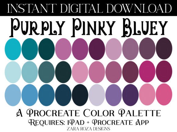Purply Pinky Bluey Procreate Palette: A Versatile Color Scheme for Creative Expression
