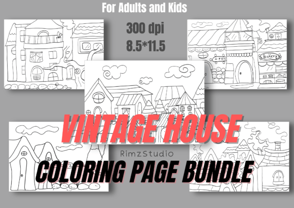 Vintage House Coloring Page Bundle 2: A Strategic Tool for Creativity and Purpose